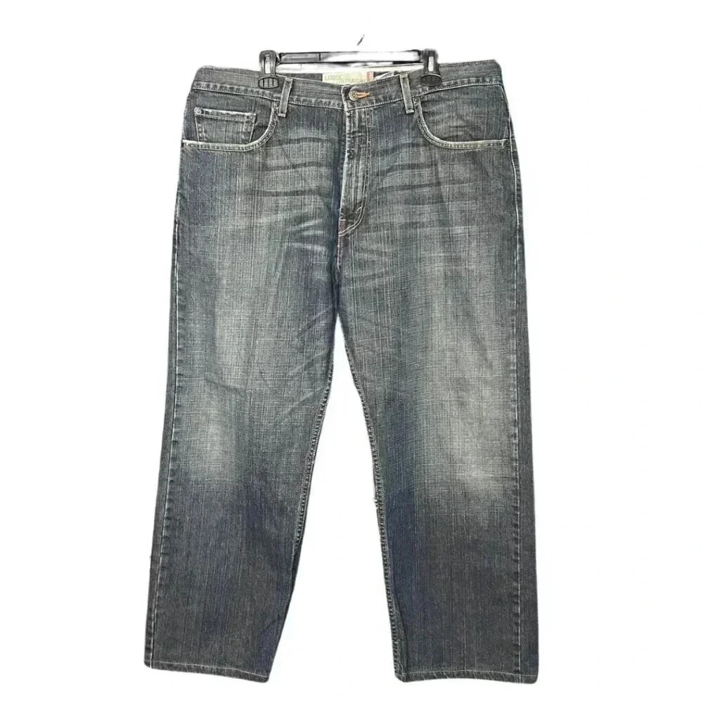 Levi's 569 Jeans VTG Loose Straight 38x30 Faded Blue Baggy Denim Y2K